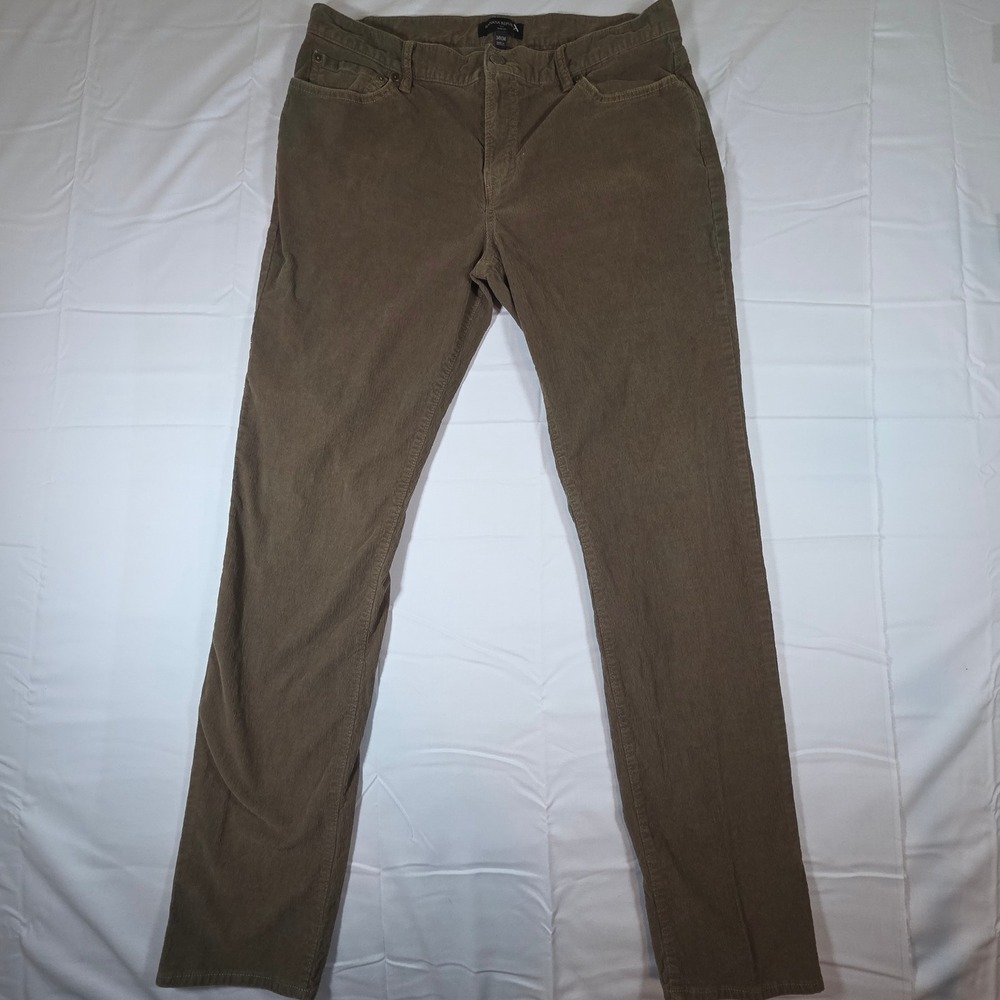 Banana Republic Mens Slim Fit Corduroy Pants Brown 34x34 Stretch Five Pocket